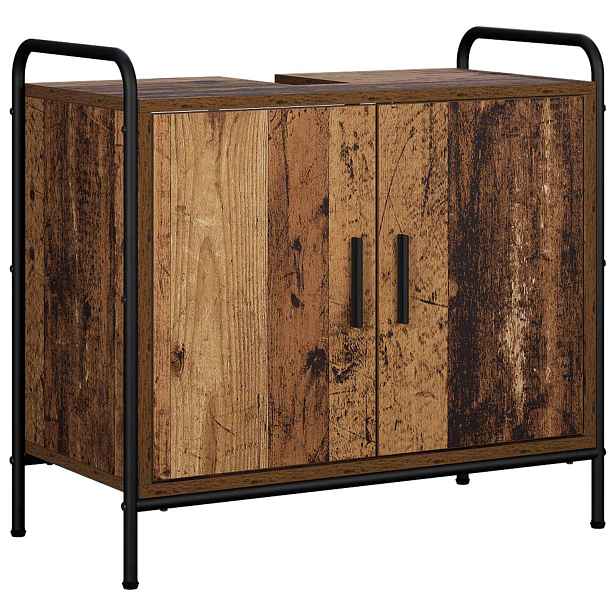 vidaXL Koupelnová skříň Staré dřevo 65,5 x 34 x 61 cm Kompozitní dřevo