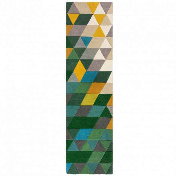 Flair Rugs VLNĚNÝ KOBEREC, 230/60 cm zelená, vícebarevná
