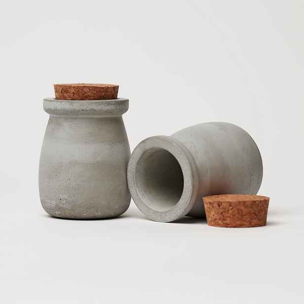 ODLITO Betonová dóza – Nefertiti – přírodní – 8 cm – 2ks