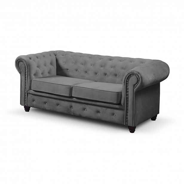 Pohovka Infinity Chesterfield III Tmavě šedá