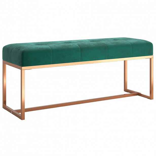 vidaXL Lavice tmavě zelená 110 x 36 x 45 cm samet