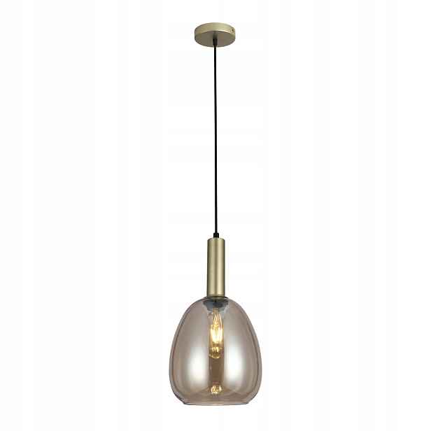 Závěsná lampa Gater Italux zlaté skleněné stínítko E27 40W moderní