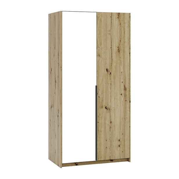 MASSENO ŠATNÍ SKŘÍŇ S OTOČNÝMI DVEŘMI THALIA, 100/204/58 cm 2dveřová se zrcadlem, dub Artisan