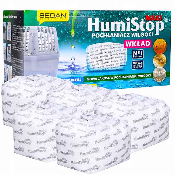 Humistop náplně 800 g 5 ks do pohlcovače vlhkosti Humistop Maxi sada