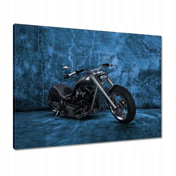 Obrazy 80x60 Modrá stěna Motocykl