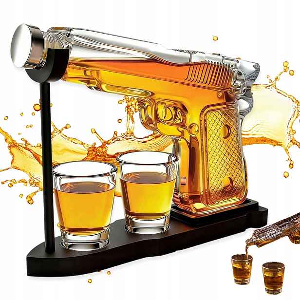 Karafka Skleněná láhev na víno Dekanter 230 ml se dvěma sklenicemi 50 ml