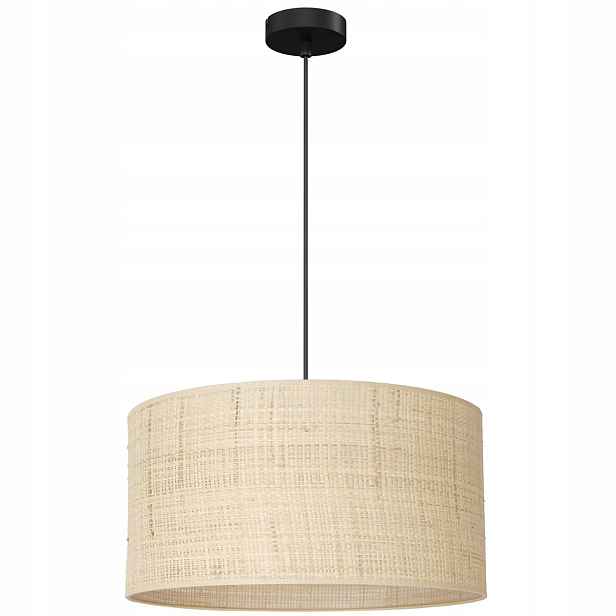 Závěsná ratanová lampa krémová černá Ø 40 cm nad jídelní stůl Luminex