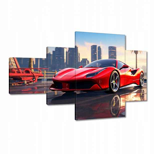 Obrazy 130x80 Červené Ferrari