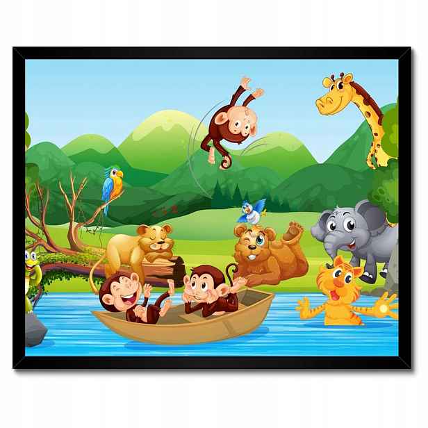 Plakáty v rámu 50x40 Džungle Vzor pro děti