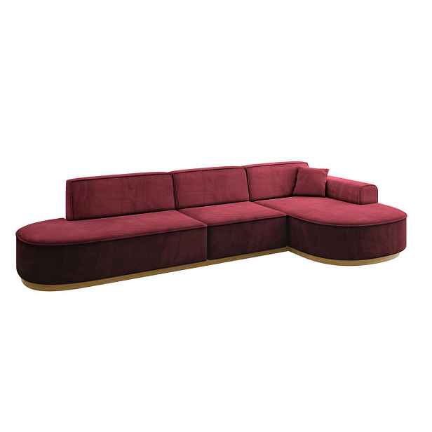 ALTDECOR ROHOVÁ SEDAČKA s otomanem, pravá MARI-L2-v2 328x171x83 Bordó Velur