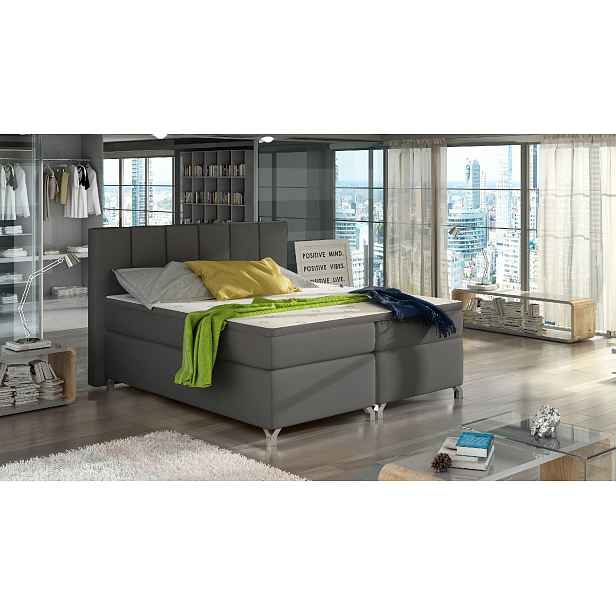 Boxspring Basilio Rozměr: 160 x 200 cm, látka: Soft 29, Varianta: S LED osvětlení