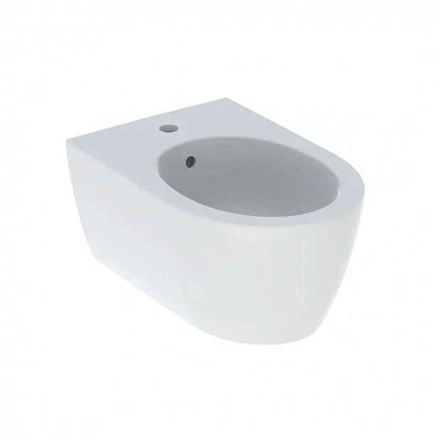 Geberit iCon - Závěsný bidet, otvor pro baterii, s přepadem, alpská bílá 501.898.JT.1