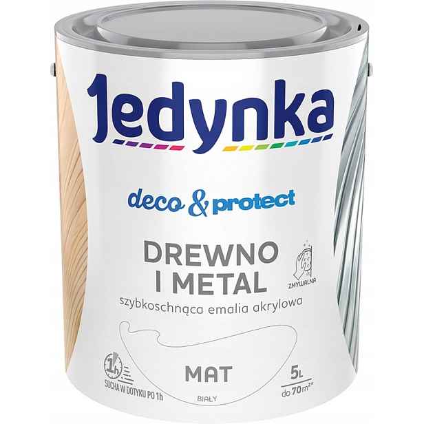 Jedynka Rychleschnoucí akrylová smaltovaná barva Deco&Protect matná bílá 5 L