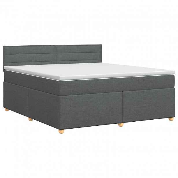 vidaXL Postel boxspring s matrací Tmavě šedá 140 x 200 cm Textil