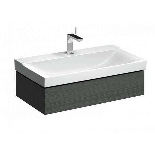 Geberit Xeno 2 - Skříňka pod umyvadlo 90 cm, zásuvka s LED svítidlem, šedá 500.508.43.1