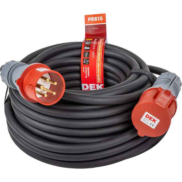 Kabel prodlužovací neoprenový spojka DEK PR815 15 m 4 mm2 IP 44