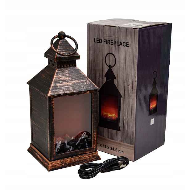 Mini Krb Lucerna Led Lampion Imitace Ohně Vánoční Ozdoba