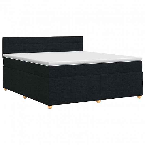 vidaXL Postel boxspring s matrací s čelo Černá 140 x 200 cm Textil