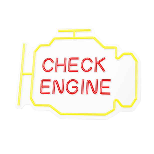 Neon Plexi Led Check Engine Žluto Červená Kvalita