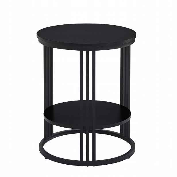 Boční Konferenční Stolek Moderní Skandinávský Vysoký 60 cm Černý fi 50 cm