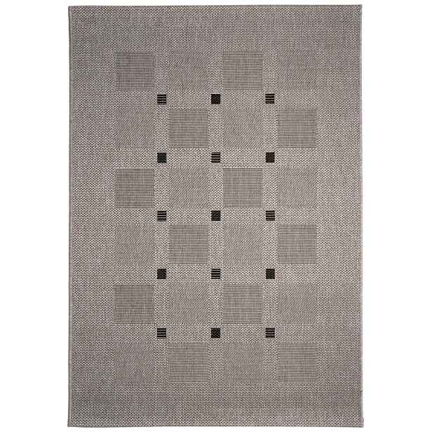 Kusový koberec FLOORLUX Silver/Black 20079 – na ven i na doma, 240x330, béžová, chodba / předsíň, Devos Caby (DC Carpets)