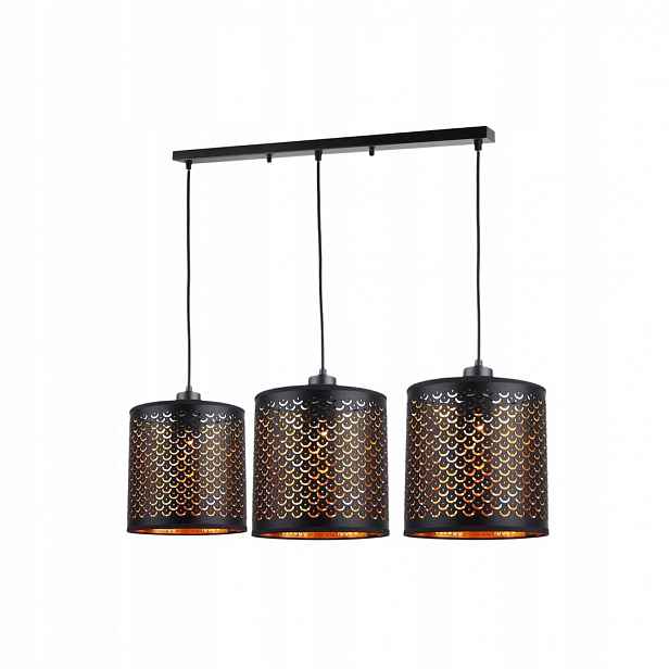 Milagro Závěsná lampa Morgan 3xE27 Černá Zlatá Nastavitelná Obývací pokoj ML1801