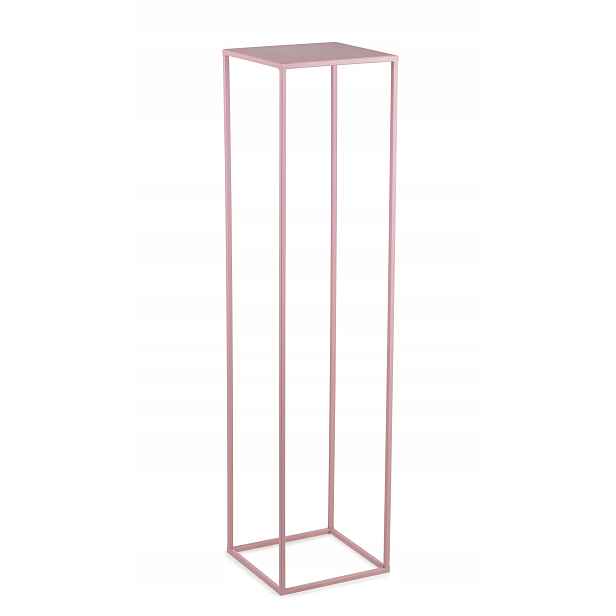 Růžový kovový květináč, stabilní stojan na květináče, květiny, 100 cm