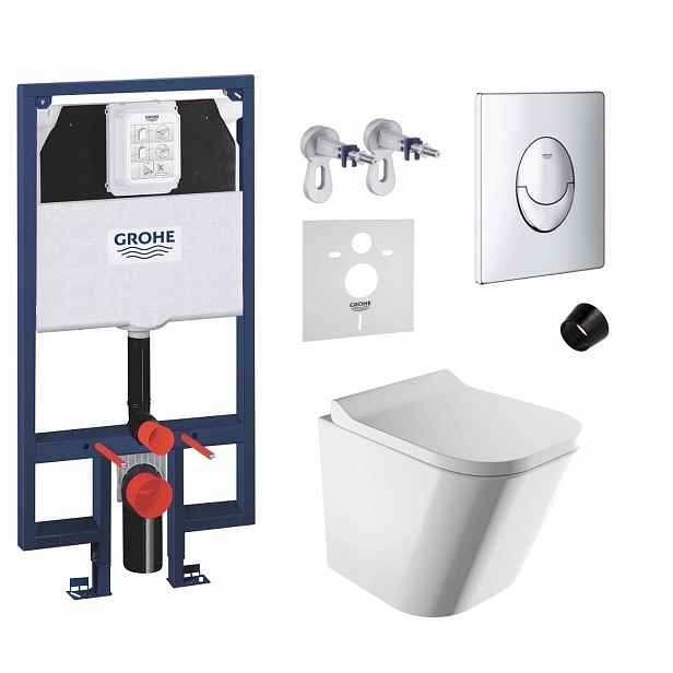 7v1 Podomítkový Wc set s podstavcem Grohe Slim Wc mísa Rim Omnires tlačítko