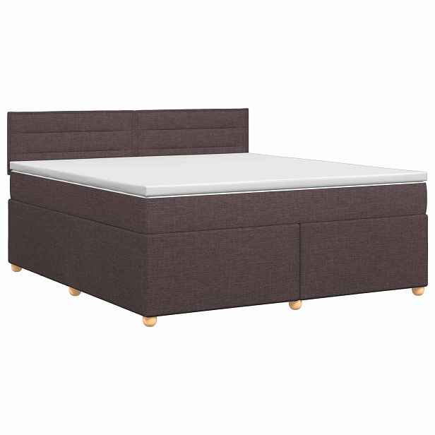 vidaXL Postel boxspring s matrací Tmavě hnědá 140 x 200 cm Textil