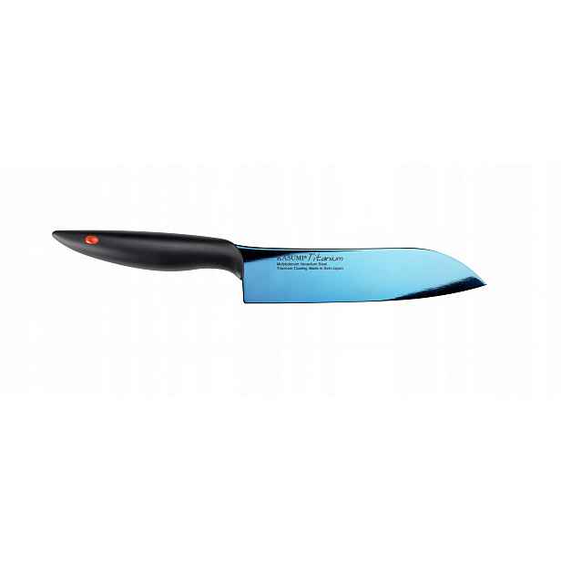 Kasumi Nůž Santoku Titanium, délka 18 cm, modrý