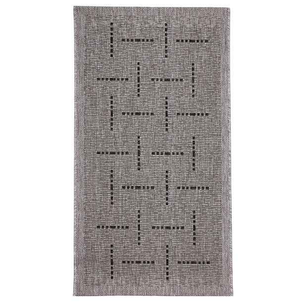 Kusový koberec FLOORLUX Silver/Black 20008 – na ven i na doma, 120x170, šedá, chodba / předsíň, Devos Caby (DC Carpets)