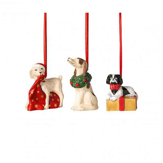 Villeroy & Boch Závěsná vánoční dekorace Nostalgic Ornaments, Pejsci, 3 ks 14-8331-6692