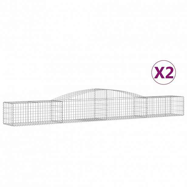 vidaXL Klenuté gabionové koše 2 ks 400x50x40/60 cm pozinkované železo
