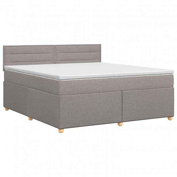 vidaXL Postel boxspring s matrací s čelo Taupe 140 x 200 cm Textil