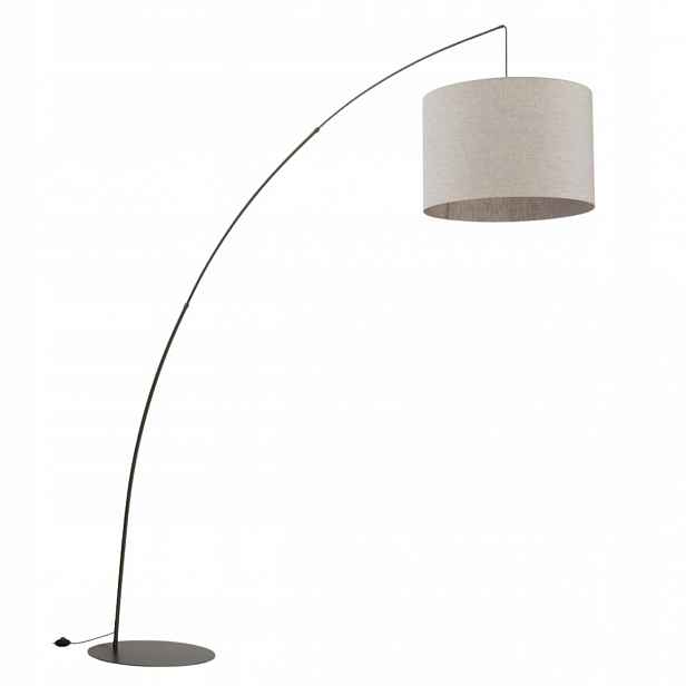 Podlahová Lampa Moby Hnědá Stínidlo Len 1XE27 stojací lampa vysoká loft
