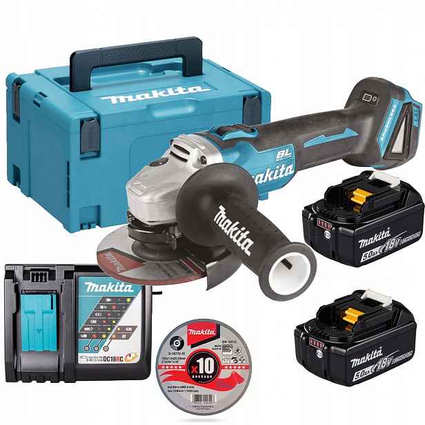 Úhlová bruska Makita DGA504RTJ 125 mm 18 V 2x5 Ah Bl Lxt+ D-18770 kufr