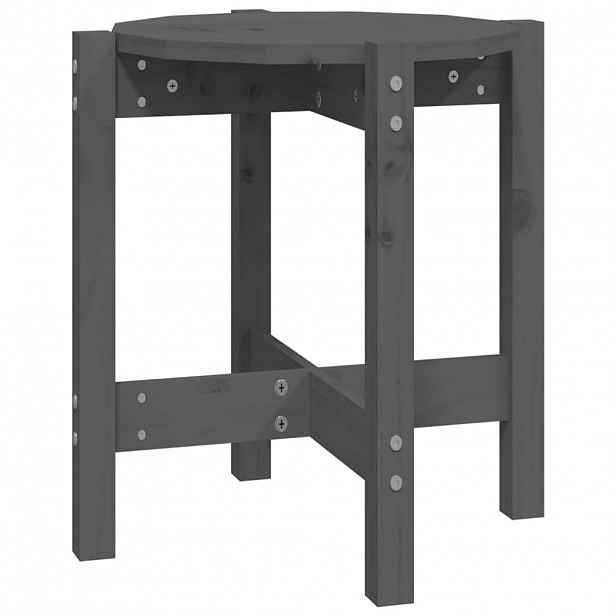 vidaXL Konferenční stolek šedý Ø 42,5 x 45 cm masivní borové dřevo