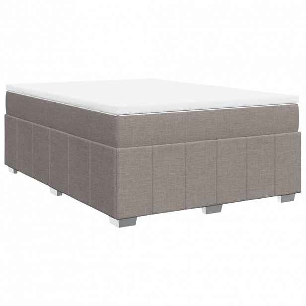 vidaXL Box spring postel s matrací taupe 140x190 cm textil