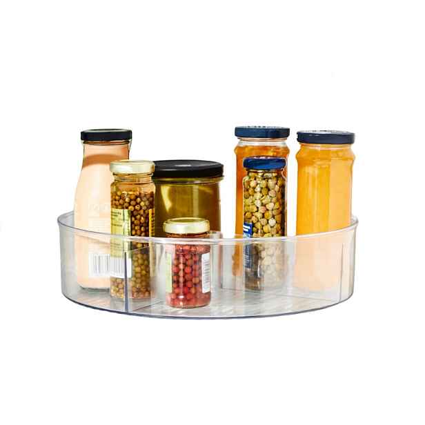 Otočný organizér LAZY SUSAN Rotho - s přepážkami, 7cm/pr.28,5cm