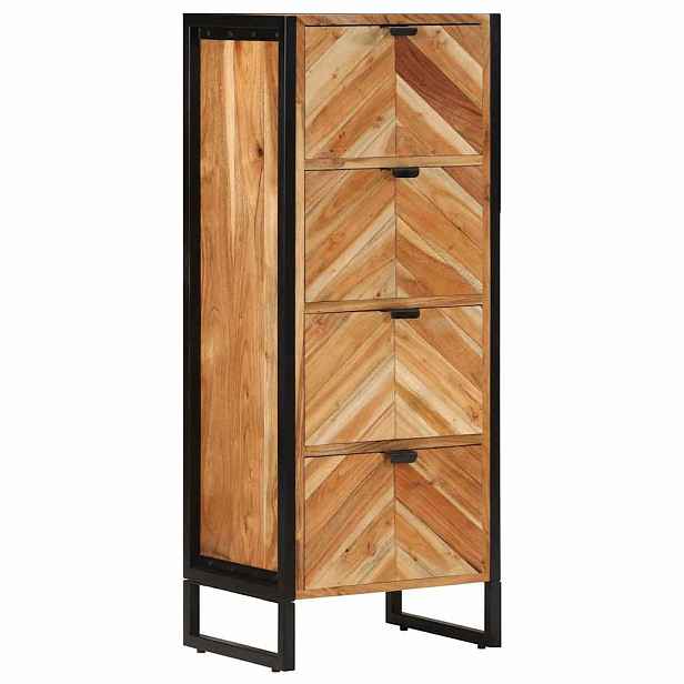 vidaXL Koupelnová skříňka 40 x 30 x 100 cm masivní akácie a železo