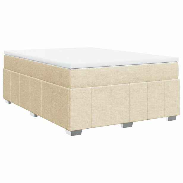 vidaXL Box spring postel s matrací krémová 140x190 cm textil