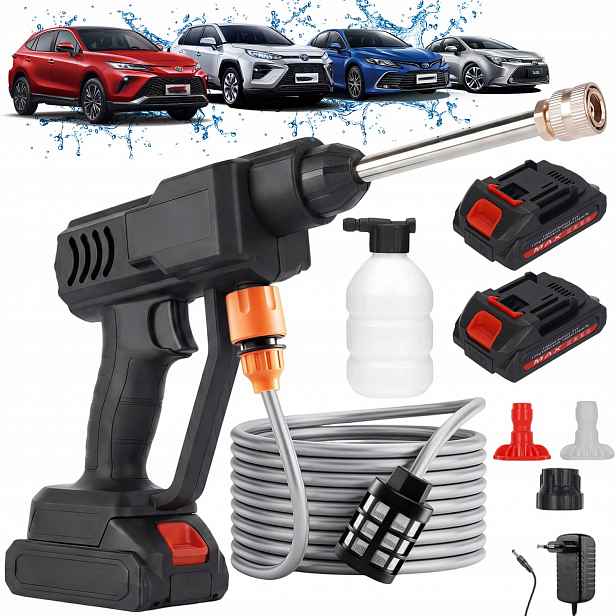 Akumulátorová Tlačná Umývačka Okien 1500W 2 X Aku 21V Multi Tryska Sada