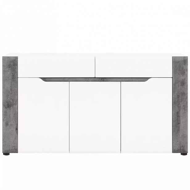 Komoda Brando B03 bílá/Beton 3d2s