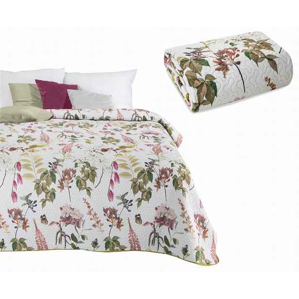 Přehoz Eurofirany velur 170 cm x 210 cm bílý, růžový, zelený