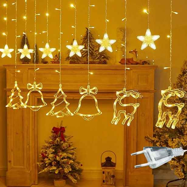 Světelný řetěz s 12 Led hvězdami, 8 režimy, náladové osvětlení