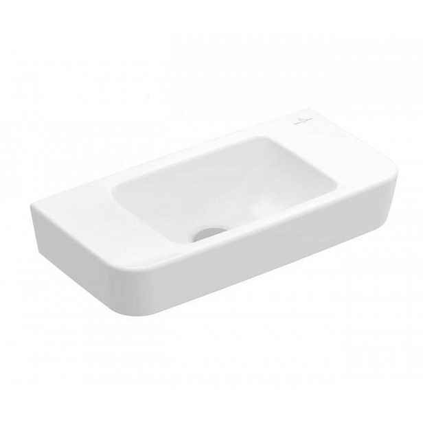 Villeroy & Boch O.novo - Umývátko Compact 50x25 cm, bez přepadu, bez otvoru pro baterii, AntiBac, CeramicPlus, alpská bílá 434253T2