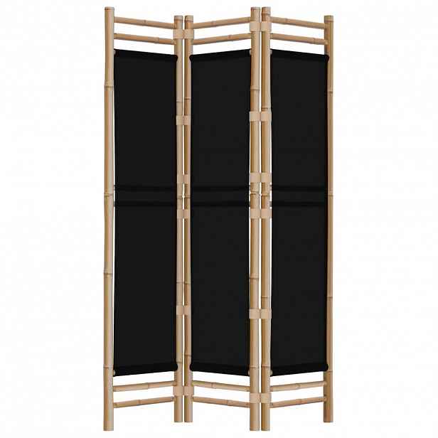 vidaXL Skládací 3panelový paraván 120 cm bambus a plátno