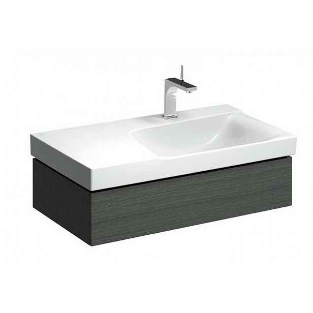 Geberit Xeno 2 - Skříňka pod umyvadlo 90 cm s odkládací plochou, zásuvka s LED svítidlem, šedá 500.514.43.1