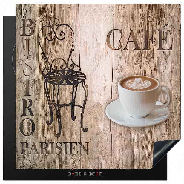 MuchoWow KRYT NA INDUKČNÍ DESKU Bistro Parisien - Kavárna - Káva - Vintage 78x78 cm