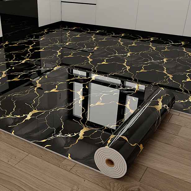 TEMU 1 role, extra silné mramorové podlahové samolepky, 23.62" X 118.11" vinylová tapeta, odlepovací a nalepovací přenosné, odstranitelné nástěnné